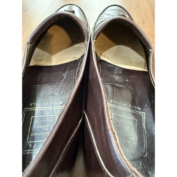 Christian Dior Monsieur Brown Leather Snakeskin Trim Tassel Loafers 11.5 Italy - Picture 13 of 14